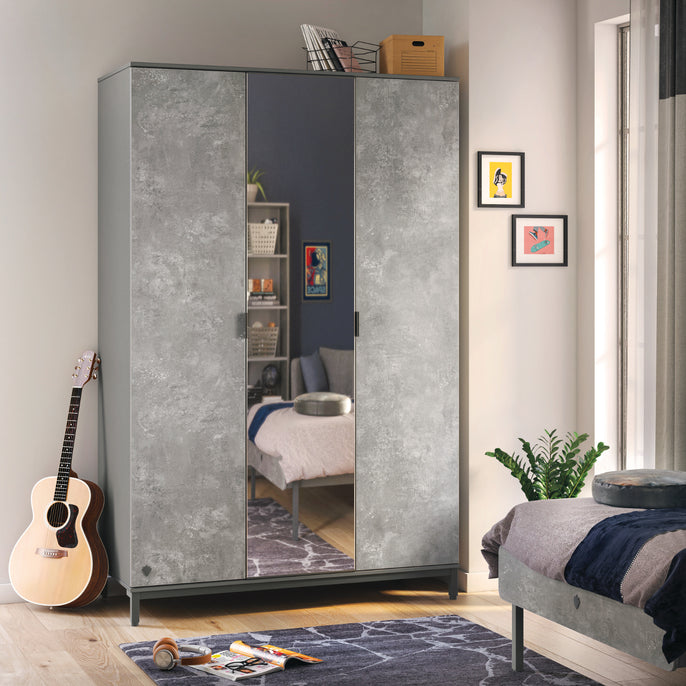 Cilek SPACE Kleiderschrank mit Spiegel, 3-trg.