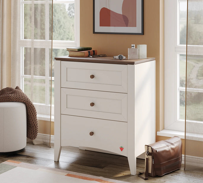 Cilek LAPEL Kommode in Cremeweiß und Holzoptik für Kinderzimmer