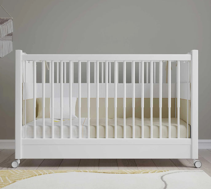 WITH WHEEL BABY BETT WHITE (60x120 cm)