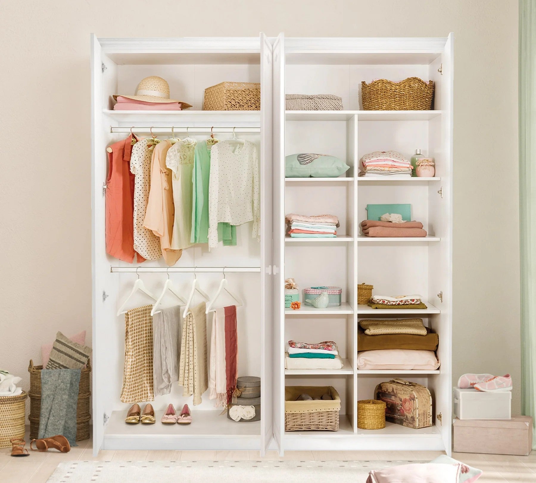 cilek selena grey kleiderschrank, 4-trg – kinder komfort