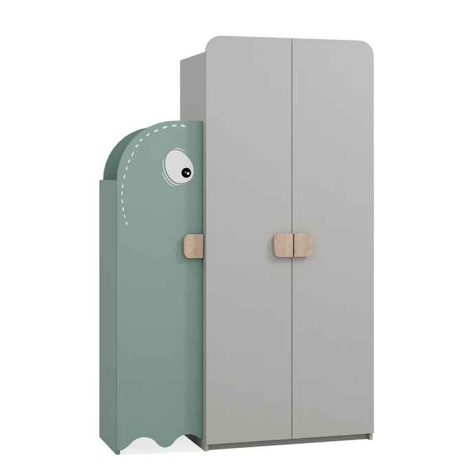 kinderzimmer kleiderschrank mint grau