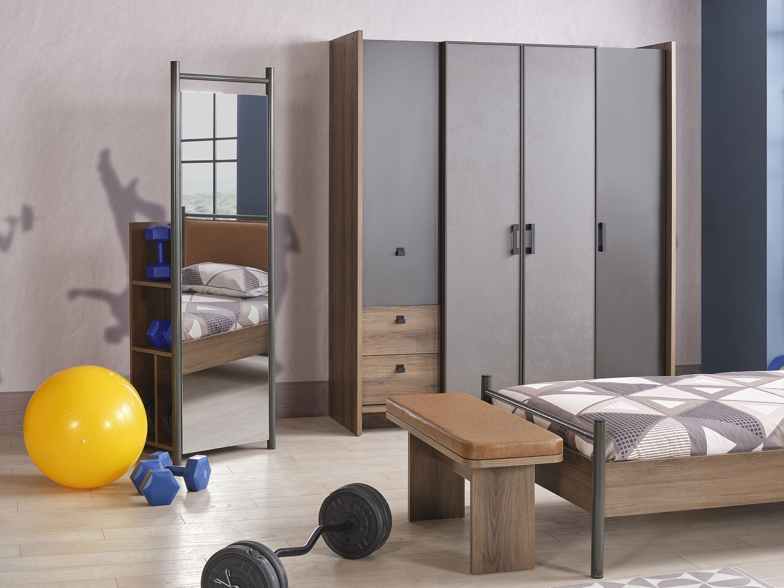 Kupa Action Kleiderschrank 4-türig – Kinder Komfort