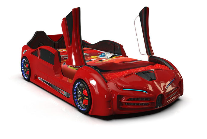 Autobett Racing mit Flügeltüren - Kinder Komfort
