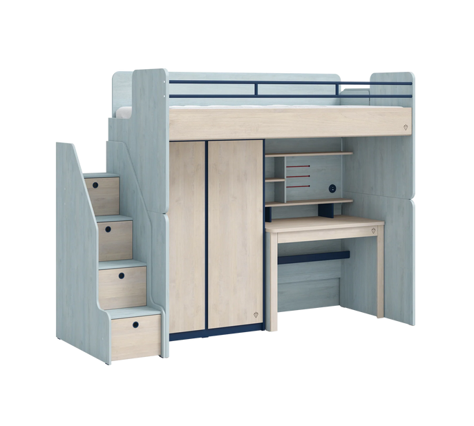 Cilek TRIO Studio Hochbett mit Tisch und Schrank