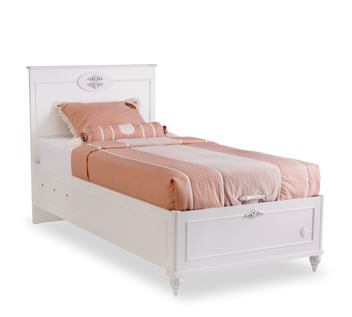 Bett mit Bettkasten Romantica  (100x200 cm)
