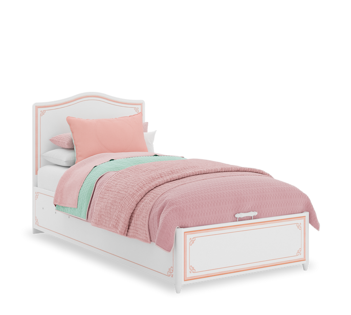Bett mit Bettkasten Selena Pink (100x200cm)