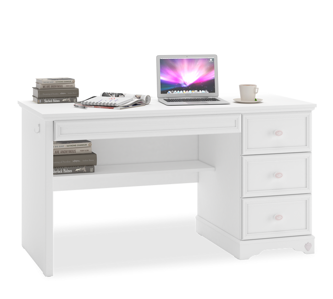 Schreibtisch Rustik White  - optional mit Aufsatz