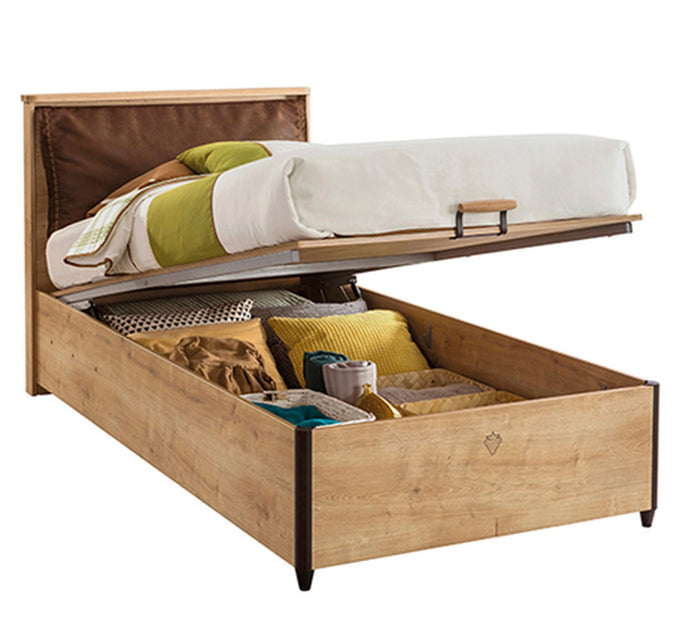 Bett mit Bettkasten Mocha 100x200 cm