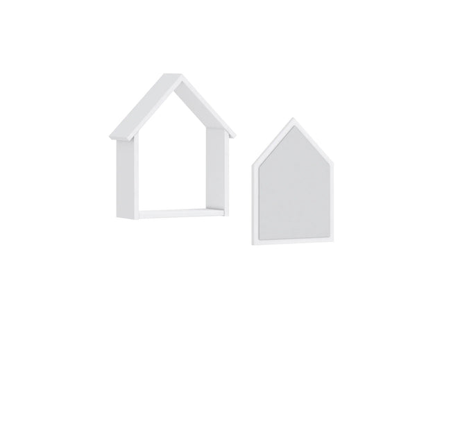 Montes Spiegelset in Haus-Form (weiß)
